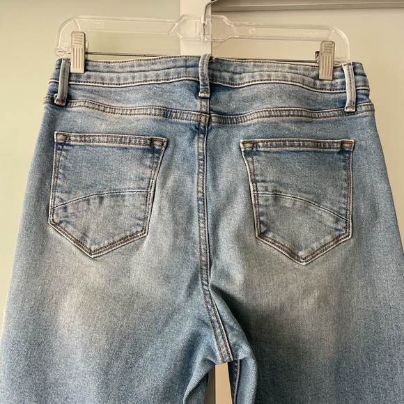 Driftwood Charlee Cropped Wide Leg Silver Flower Button Fly Jeans Size 28 - Picture 4 of 6